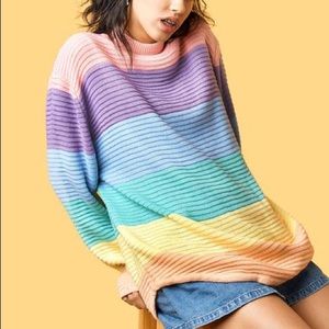 NWT Unif Frost Sweater sz M rainbow